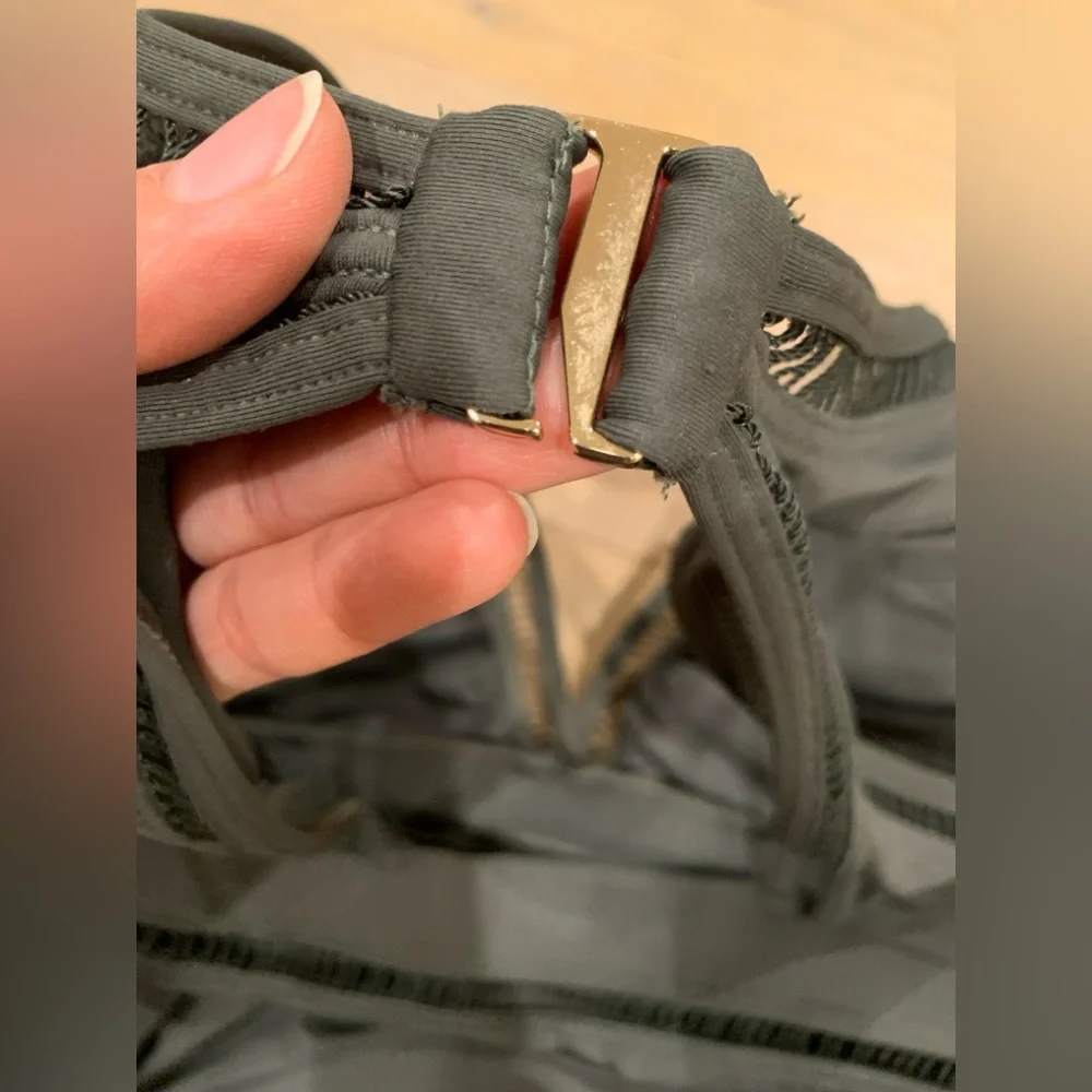 MICHAEL KORS Cruise Olive Green Ladder Cutout One Piece Swimsuit Womens 10 - Picture 6 of 11